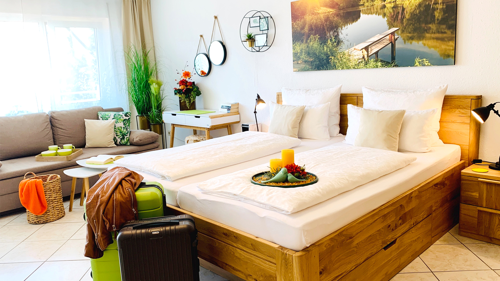 Ferienwohnung in Konstanz am Bodensee mit Seeblick im Spätsommer